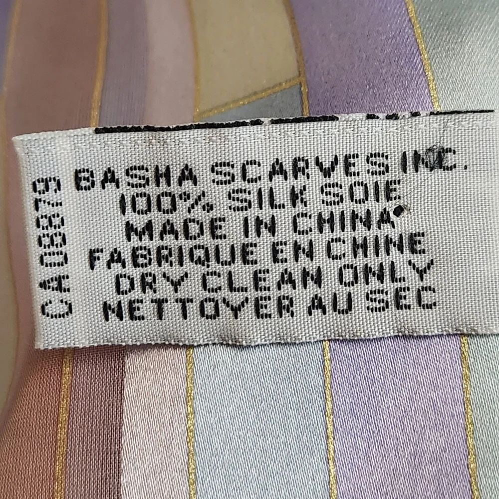 Bill Blass Semi-sheer Pastel Silk Neck Scarf